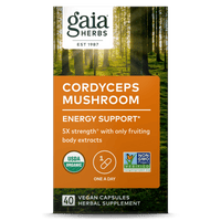 Gaia Herbs Cordyceps Mushroom Capsules front carton || 40 ct