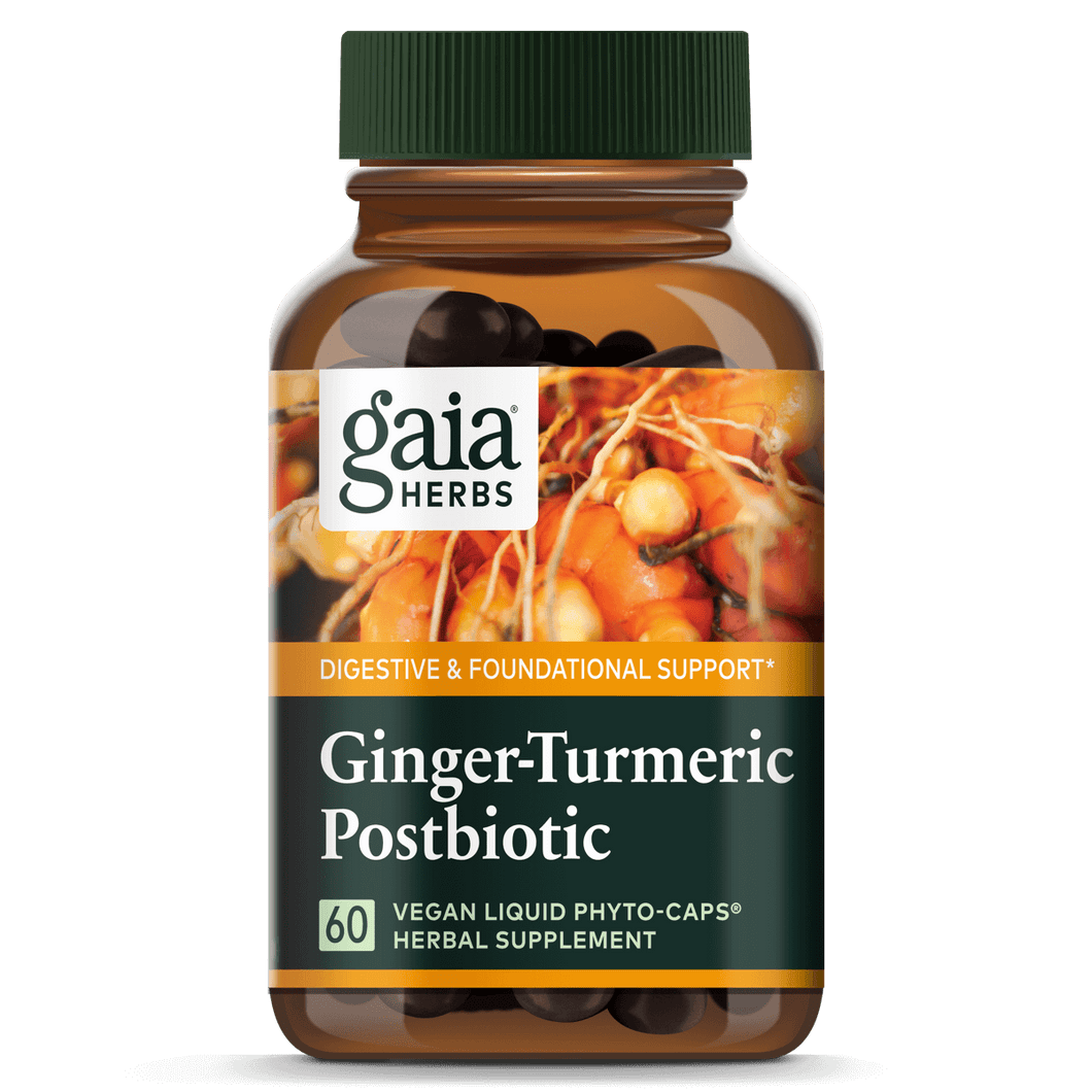 Gaia Herbs Ginger-Turmeric Postbiotic || 60 ct
