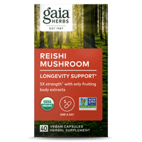 Gaia Herbs Reishi Mushroom capsules front carton || 40 ct