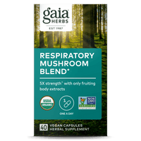 Gaia Herbs Respiratory Mushroom Blend front carton || 40 ct