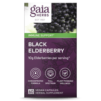 Gaia Herbs Black Elderberry carton front || 60 ct
