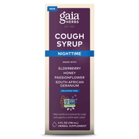 Gaia Herbs Cough Syrup Nighttime for Immune Support front panel