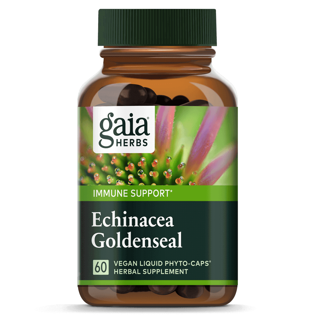 Gaia Herbs Echinacea Goldenseal for Immune Support 60 count bottle