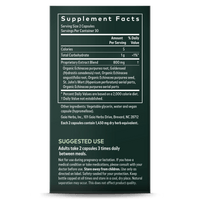 Gaia Herbs Echinacea Goldenseal supplement facts || 60 ct
