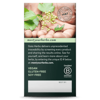 Gaia Herbs Hawthorn Supreme carton side: meetyourherbs.com || 60 ct