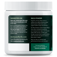 Gaia Herbs Organic Maca Powder suggested use || 8 oz
