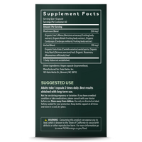 Gaia Herbs Mental Clarity Mushrooms & Herbs supplement facts & suggested use || 60 ct