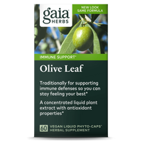 Gaia Herbs Olive Leaf capsules carton front || 60 ct