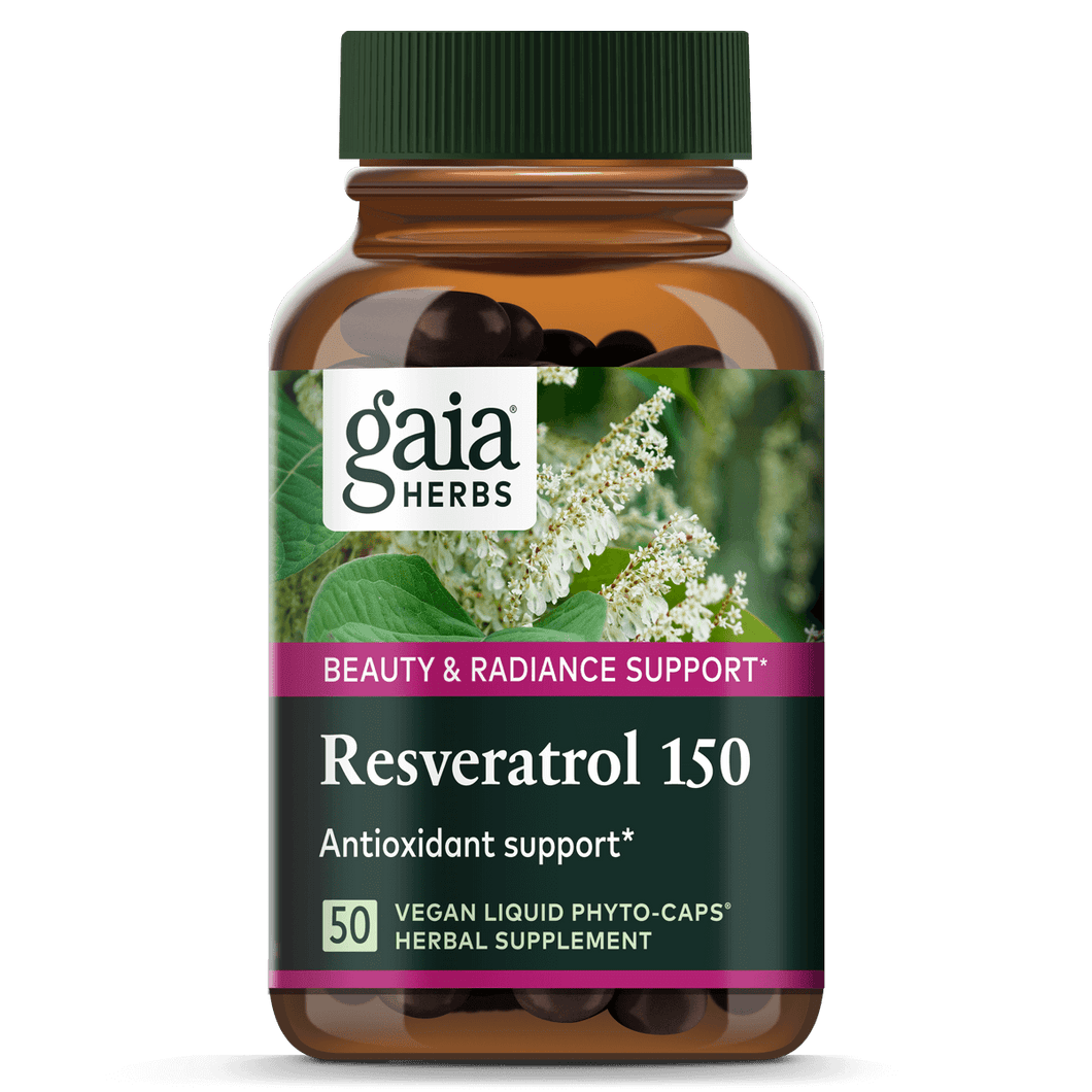 Gaia Herbs Resveratrol supplement 150 mg for Beauty & Radiance Support || 50 ct