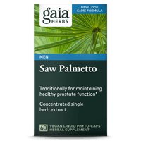 Gaia Herbs Saw Palmetto capsules carton front || 60 ct