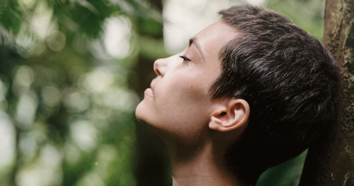 Woman smelling the fresh air