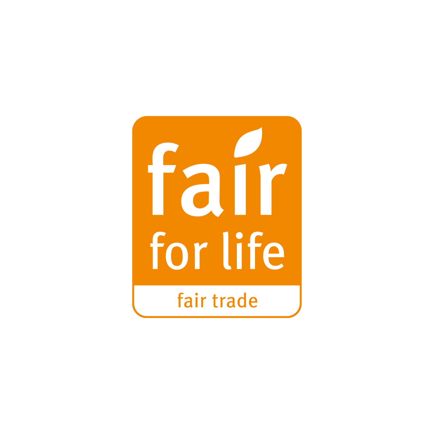 Fair for life fair trade logo on a white background