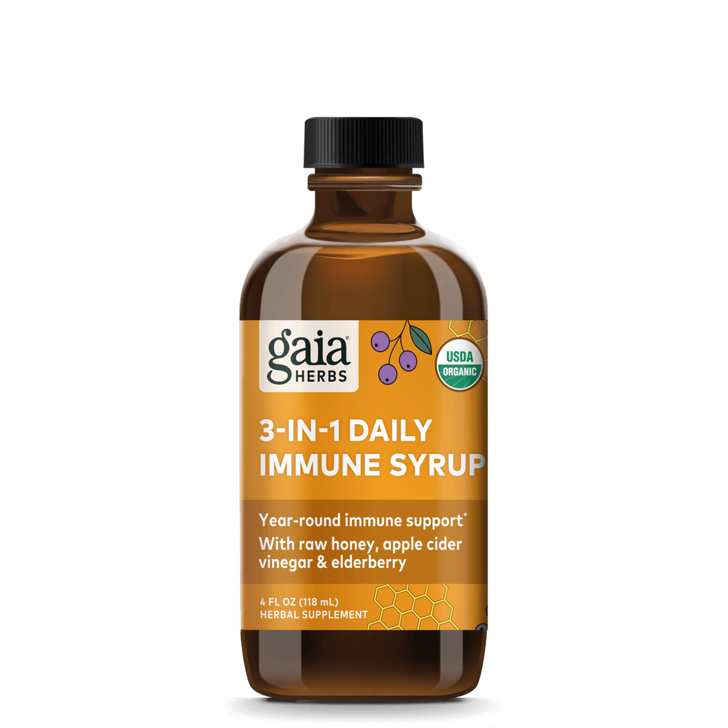 3-IN-1 Daily Immune Syrup w/ Organic Raw Honey & Apple Cider