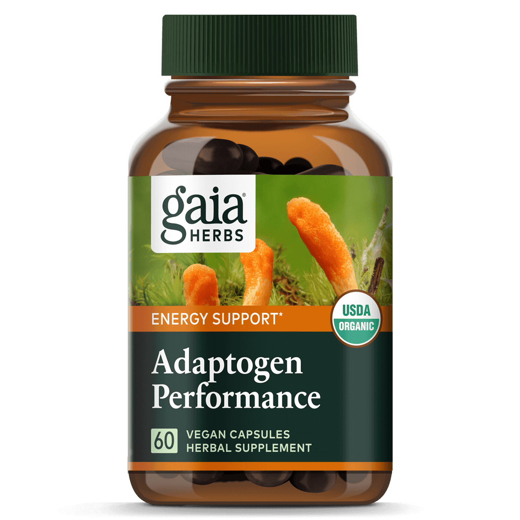 Gaia Herbs Adaptogen Performance Mushrooms & Herbs for Energy Support || 60 ct