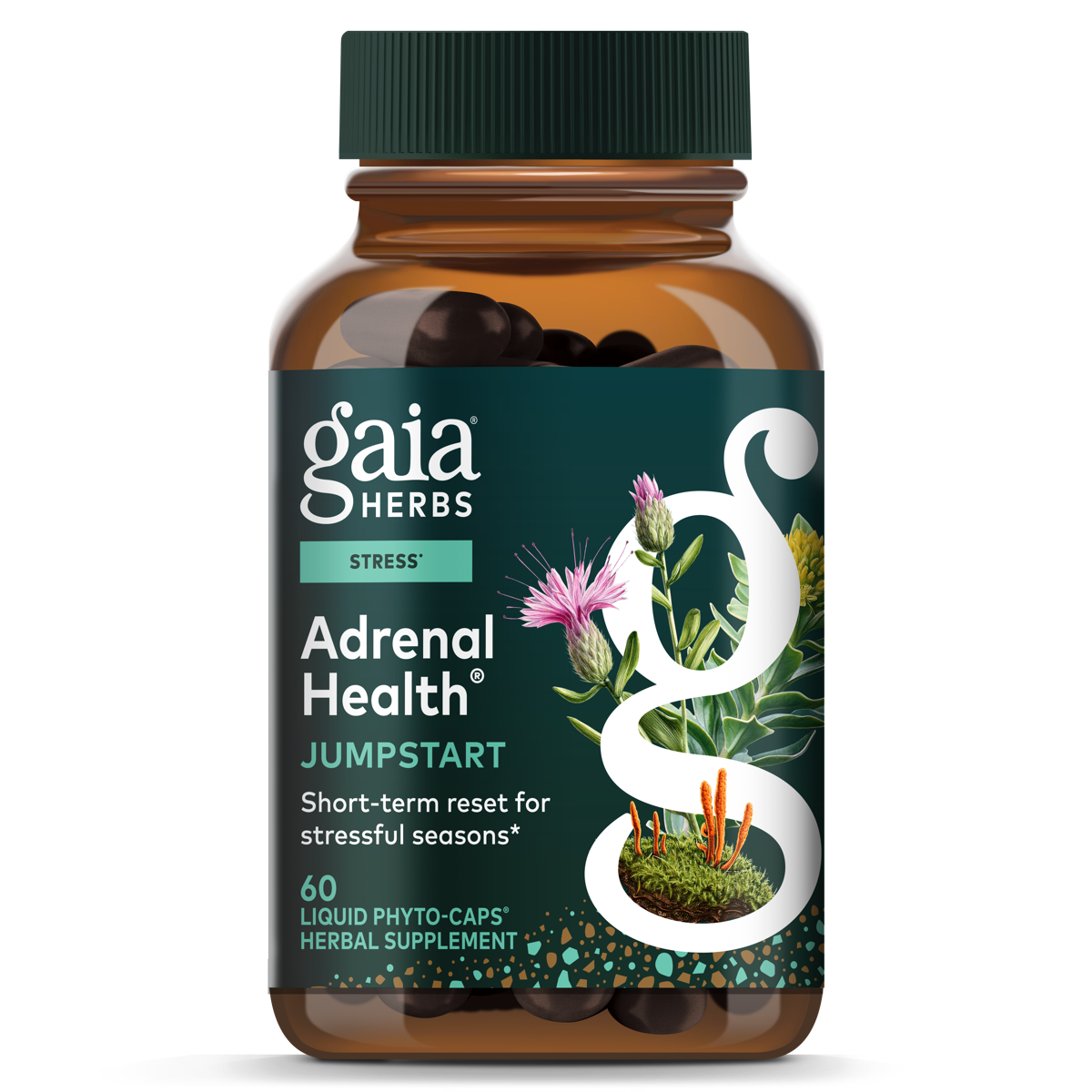 Gaia Herbs Adrenal Health Jump Start for Stress Support || 60 ct