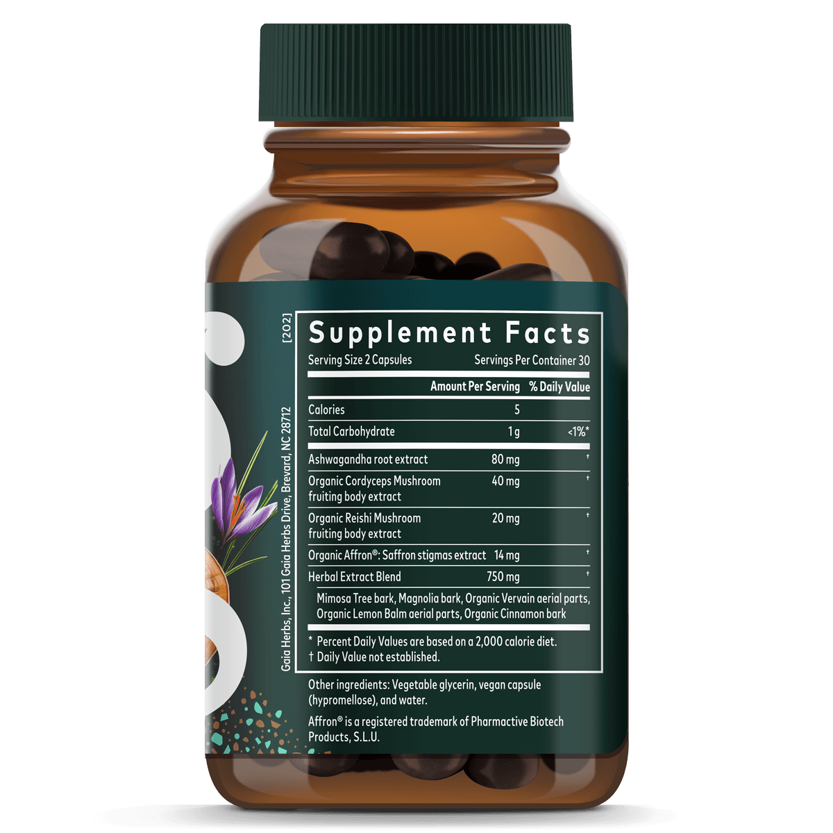 Adrenal Health Nightly Restore Supplement Facts 60 Count