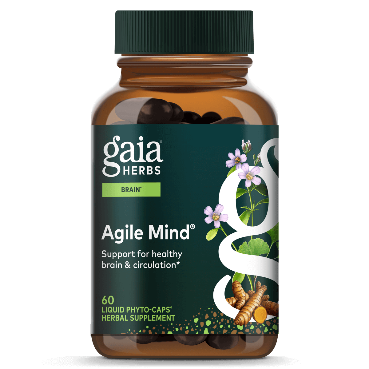 Gaia Herbs Agile Mind for Brain & Cognitive Support || 60 ct