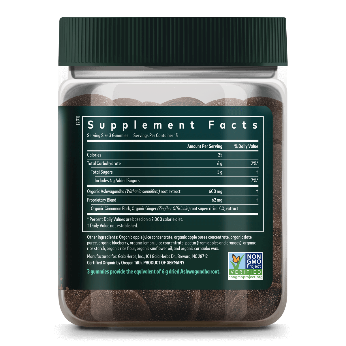 Gaia Herbs Ashwagandha Gummies || 45 ct Supplement Facts