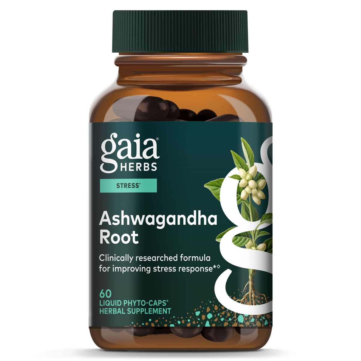 Gaia Herbs Ashwagandha Root Pill for Stress Support || 60 ct