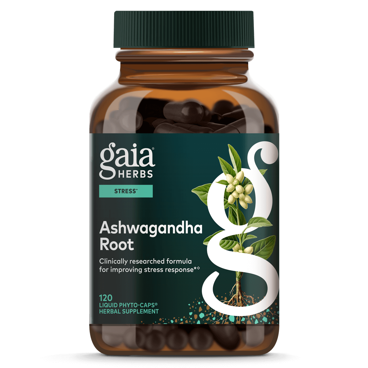 Gaia Herbs Ashwagandha Root Pill for Stress Support || 120 ct