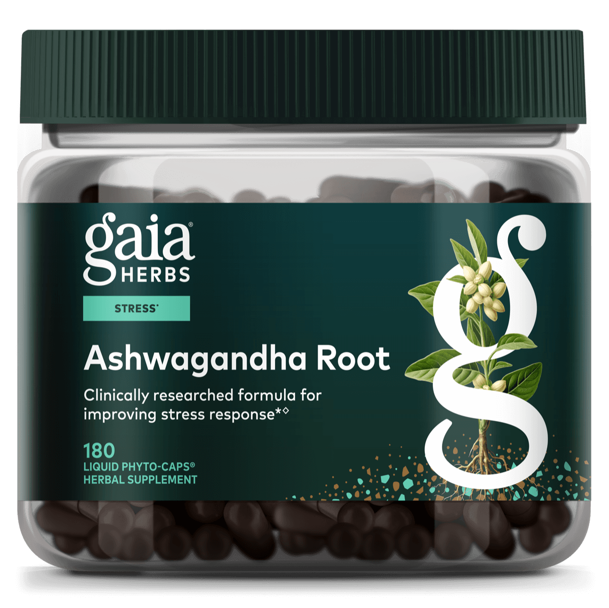 Gaia Herbs Ashwagandha Root Pill for Stress Support || 180 ct