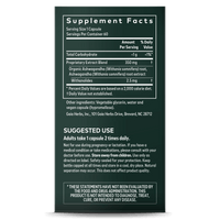Gaia Herbs Ashwagandha Root supplement facts || 60 ct
