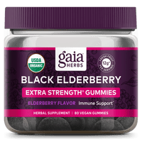 Gaia Herbs Black Elderberry Extra Strength Gummies for Immune Support || 80 ct