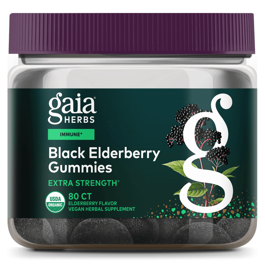 ボディ・フェイスケア GAURA G-TBB-001 BLACK Black Elderberry Extra Strength Gummies | Gaia Herbs