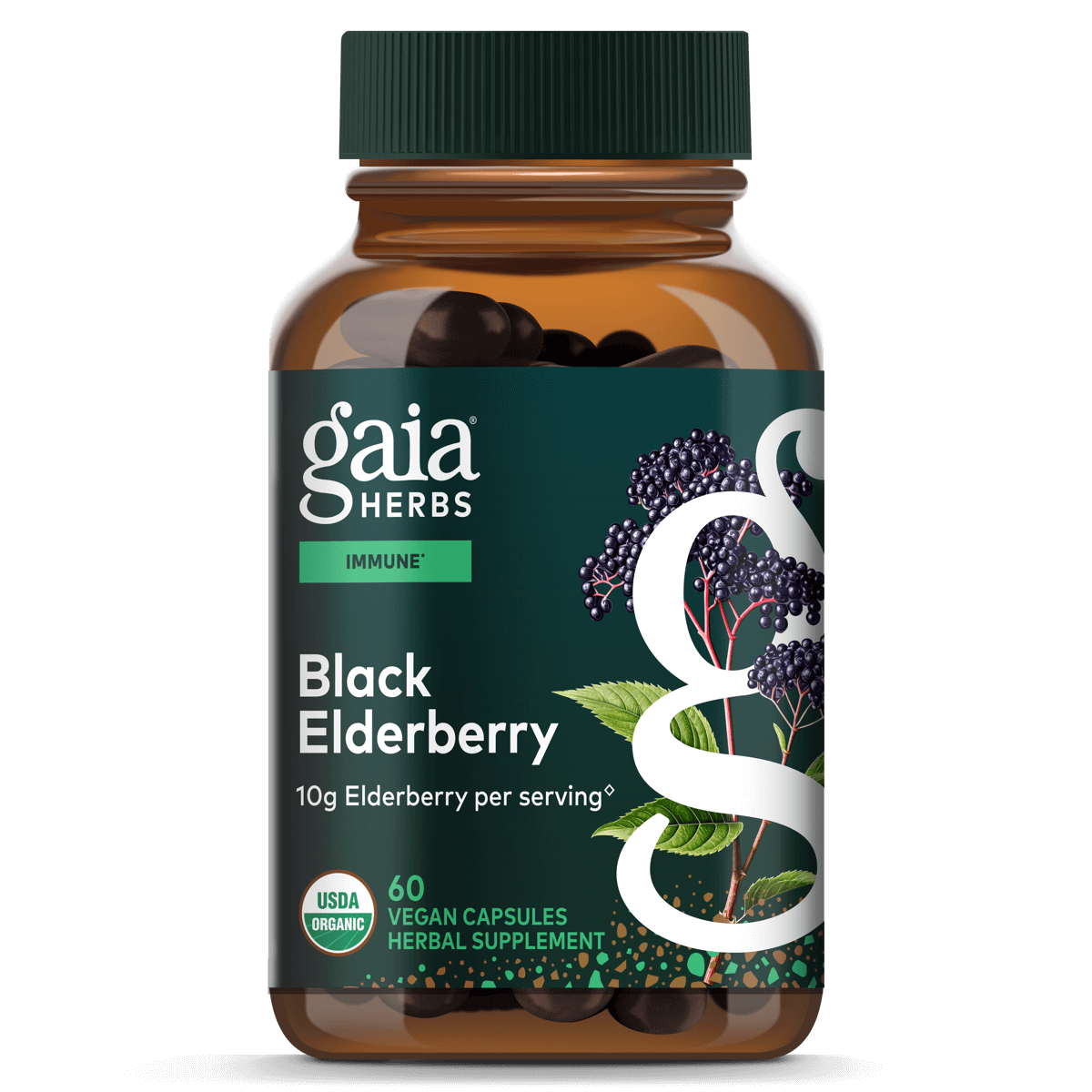 60 Count Black Elderberry Vegan Capsules
