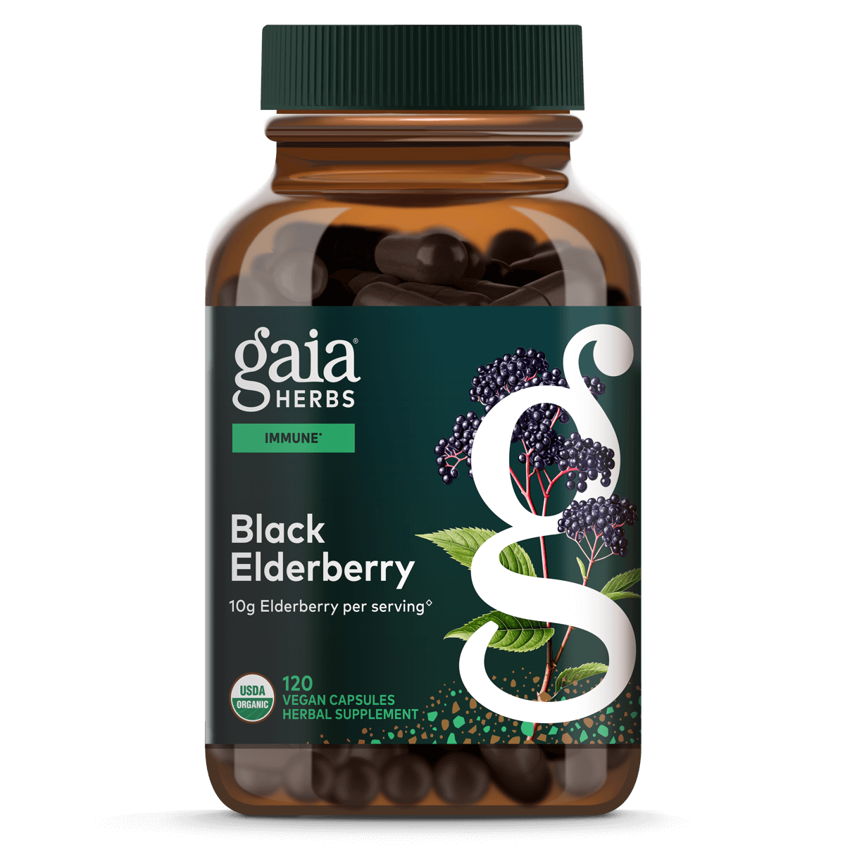 120 Count Black Elderberry Vegan Capsules