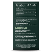 Gaia Herbs Cordyceps Mushroom supplement facts || 40 ct