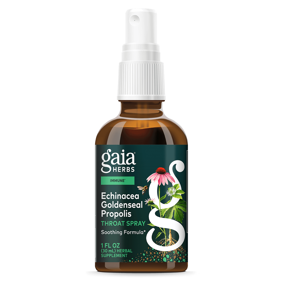 Gaia Herbs Echinacea Goldenseal Propolis Throat Spray for Immune Support || 1 oz