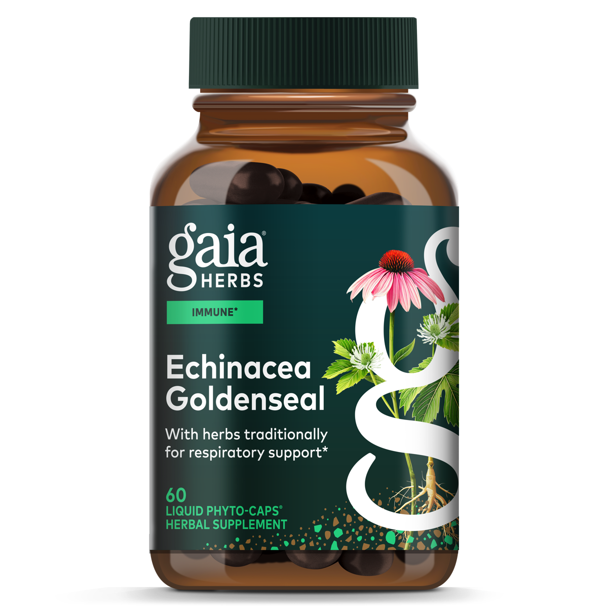 Echinacea Goldenseal 60 Count Front Of Bottle Rendering