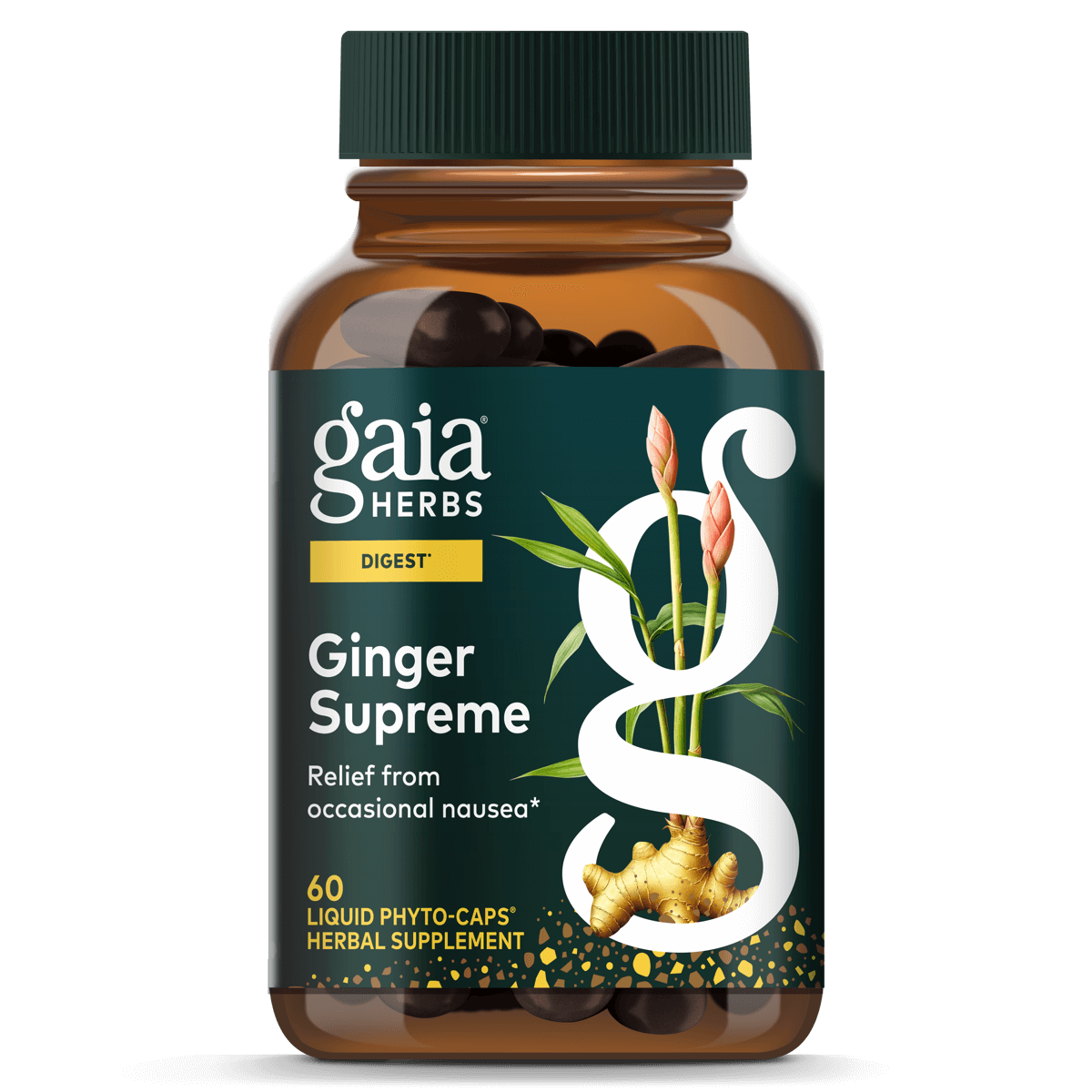 Gaia Herbs Ginger Supreme for Digestion 60 count bottle