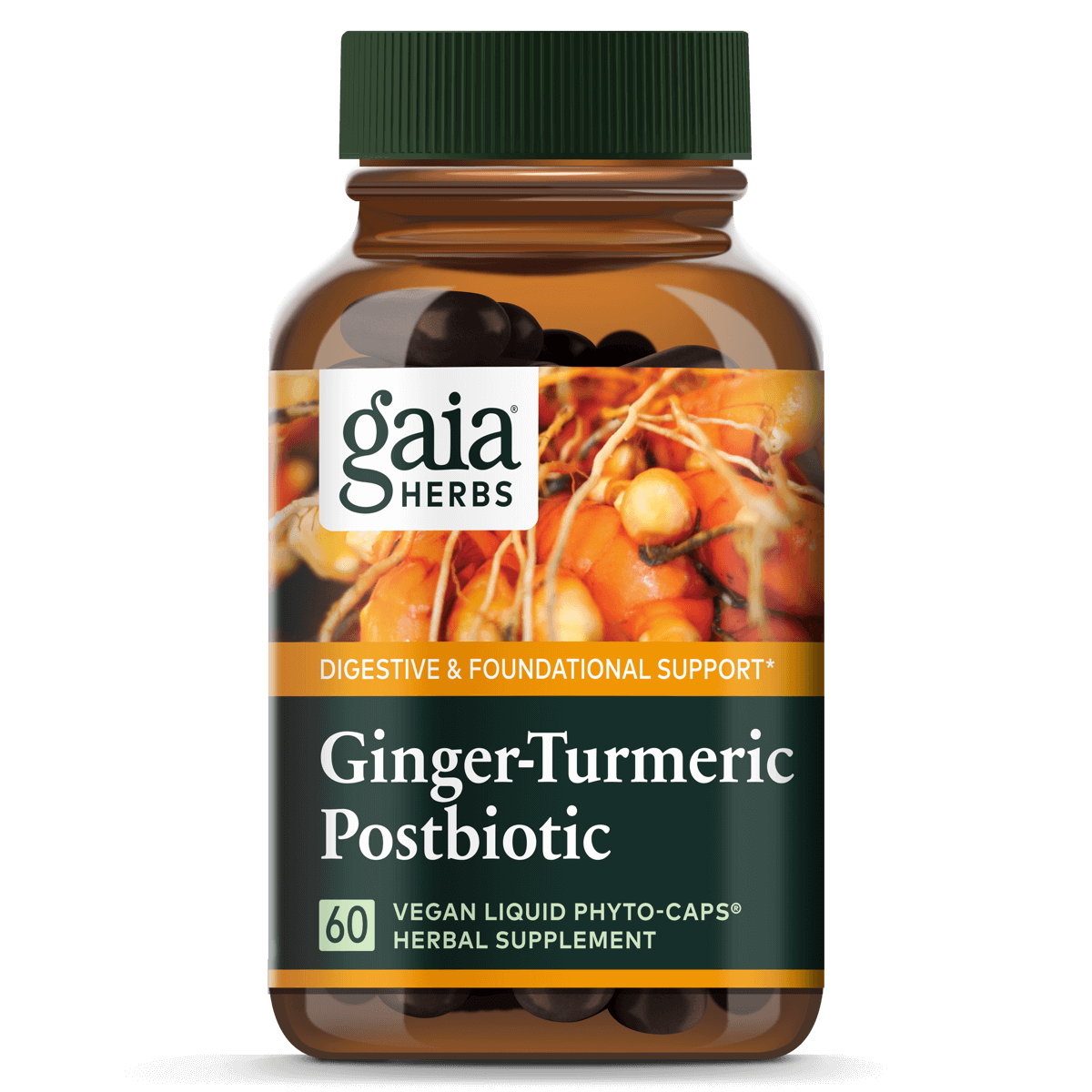 GingerTurmeric Postbiotic Fermented Microbiome Supplement Gaia Herbs®
