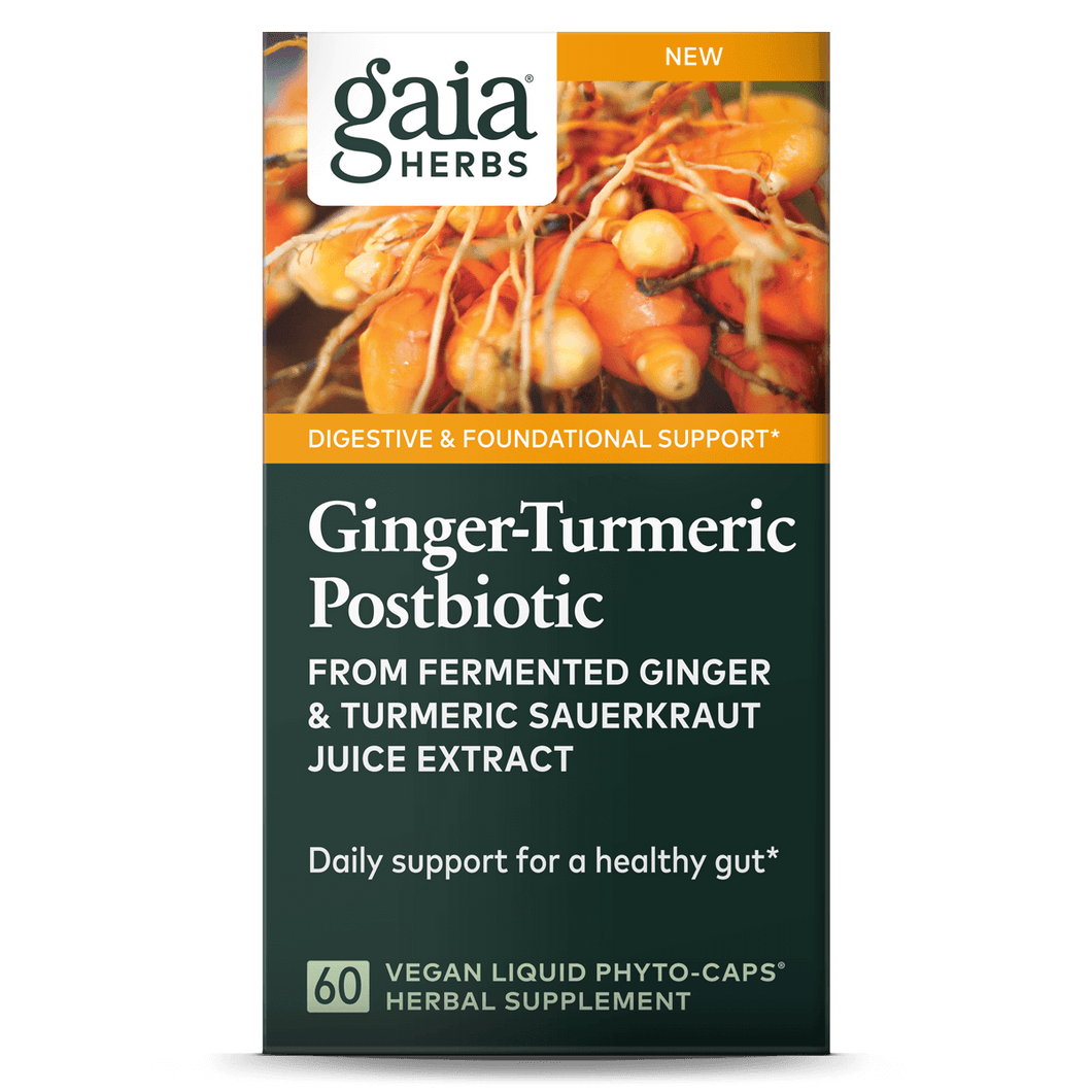 GingerTurmeric Postbiotic Fermented Microbiome Supplement Gaia Herbs®