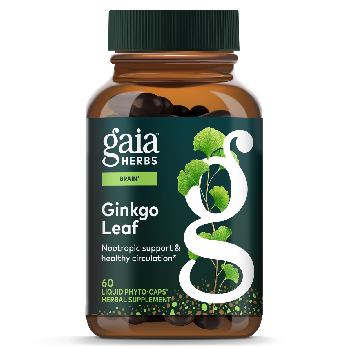 Gaia Herbs Ginkgo Pills for Brain & Cognitive Support || 60 ct