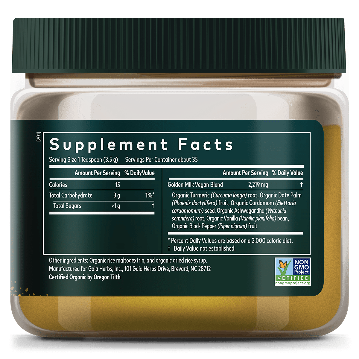 Golden Milk 4.3 Ounce Supplement Facts