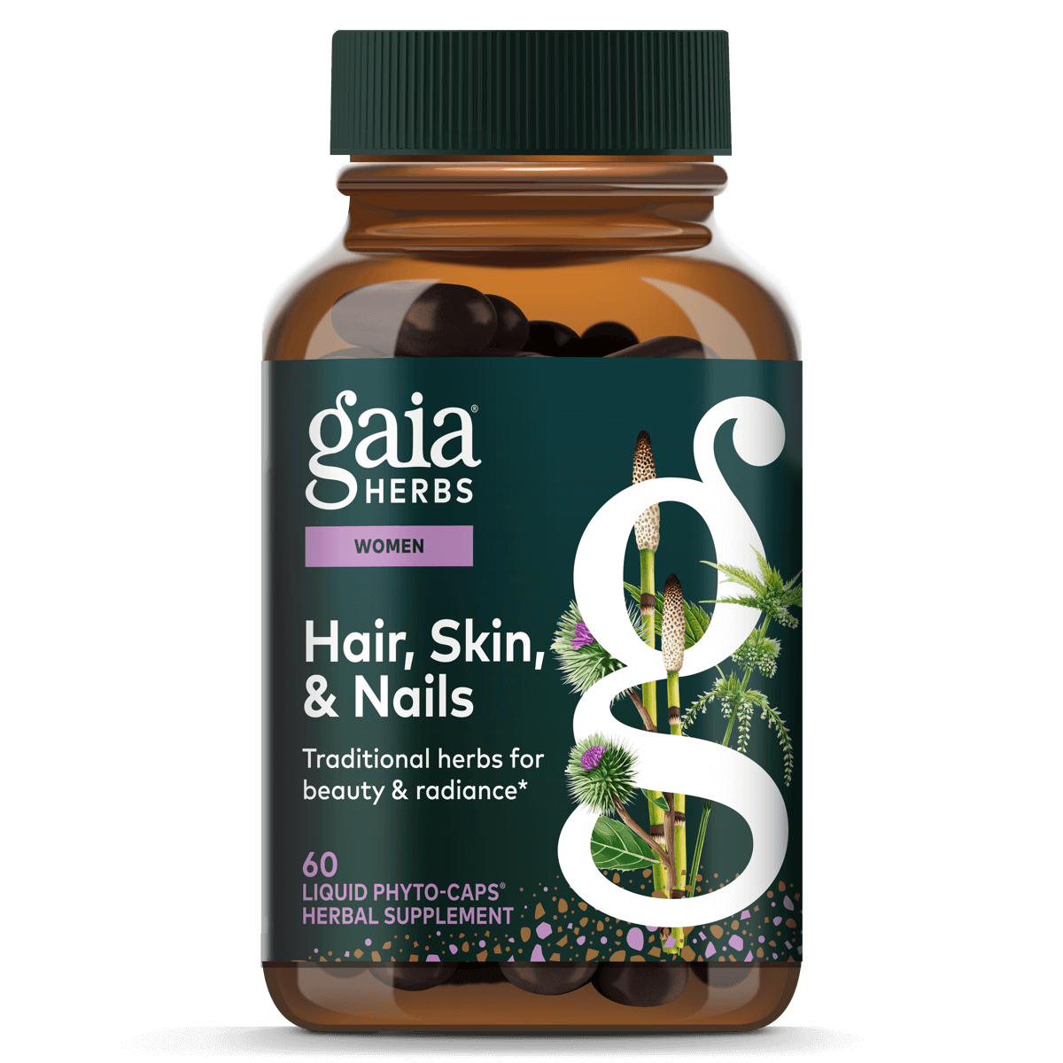 Gaia Herbs Hair, Skin & Nail Support for Beauty & Radiance Support || 60 ct