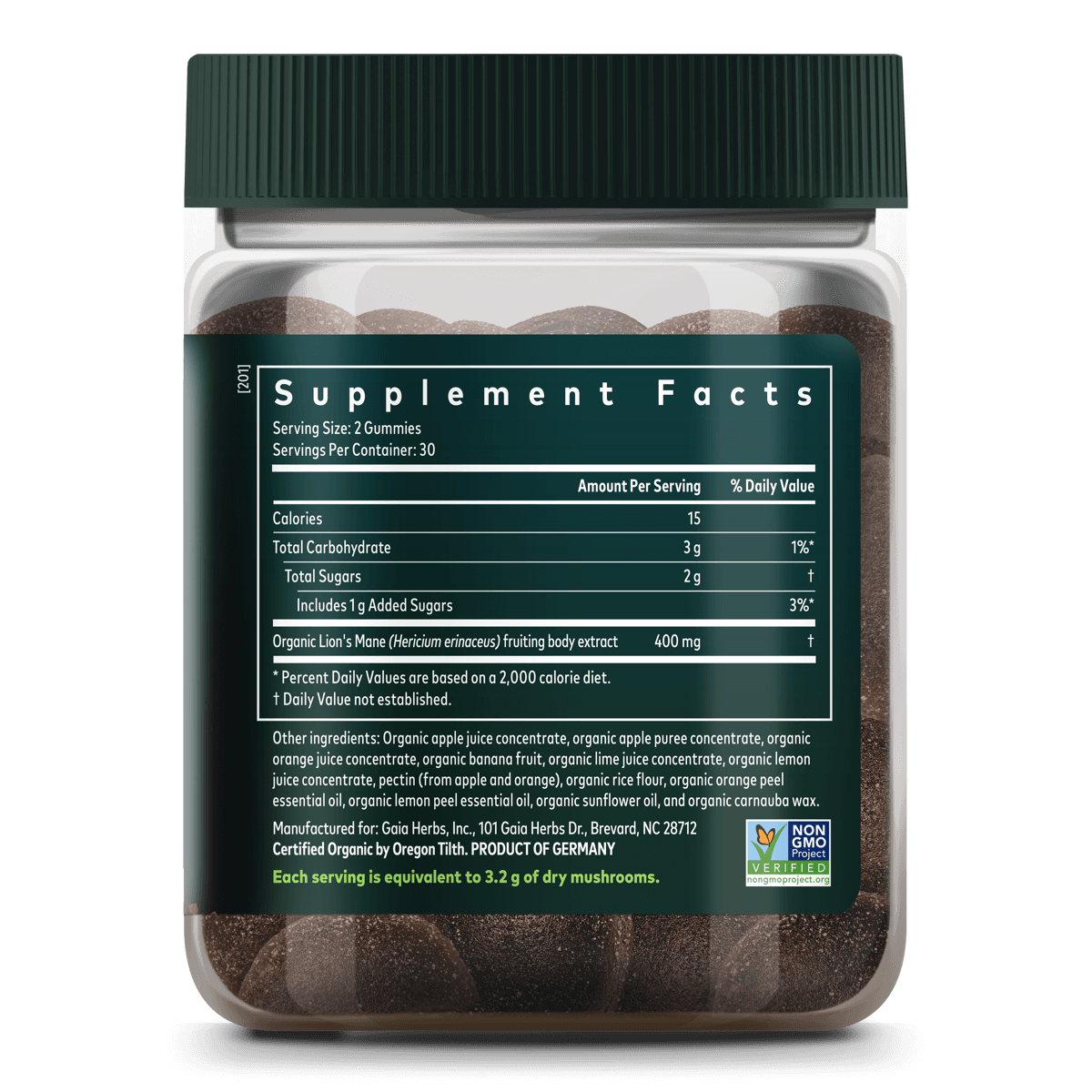 Lion's Mane Gummy Supplement Facts