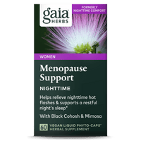 Gaia Herbs Menopause Support Nighttime carton front || 60 ct