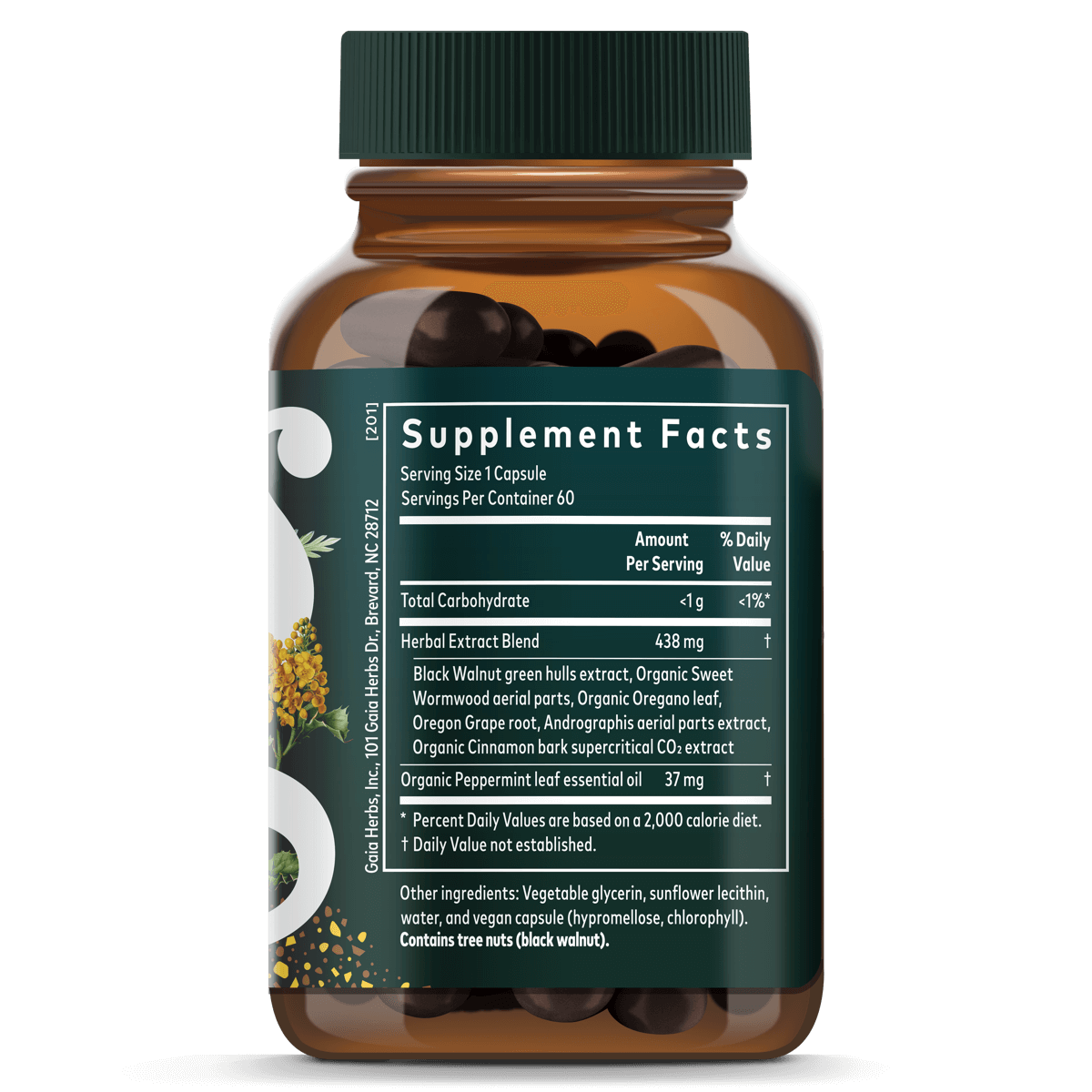 Gaia Herbs Microbiome Cleanse for Digestive Support || 60 ct Supplement Facts