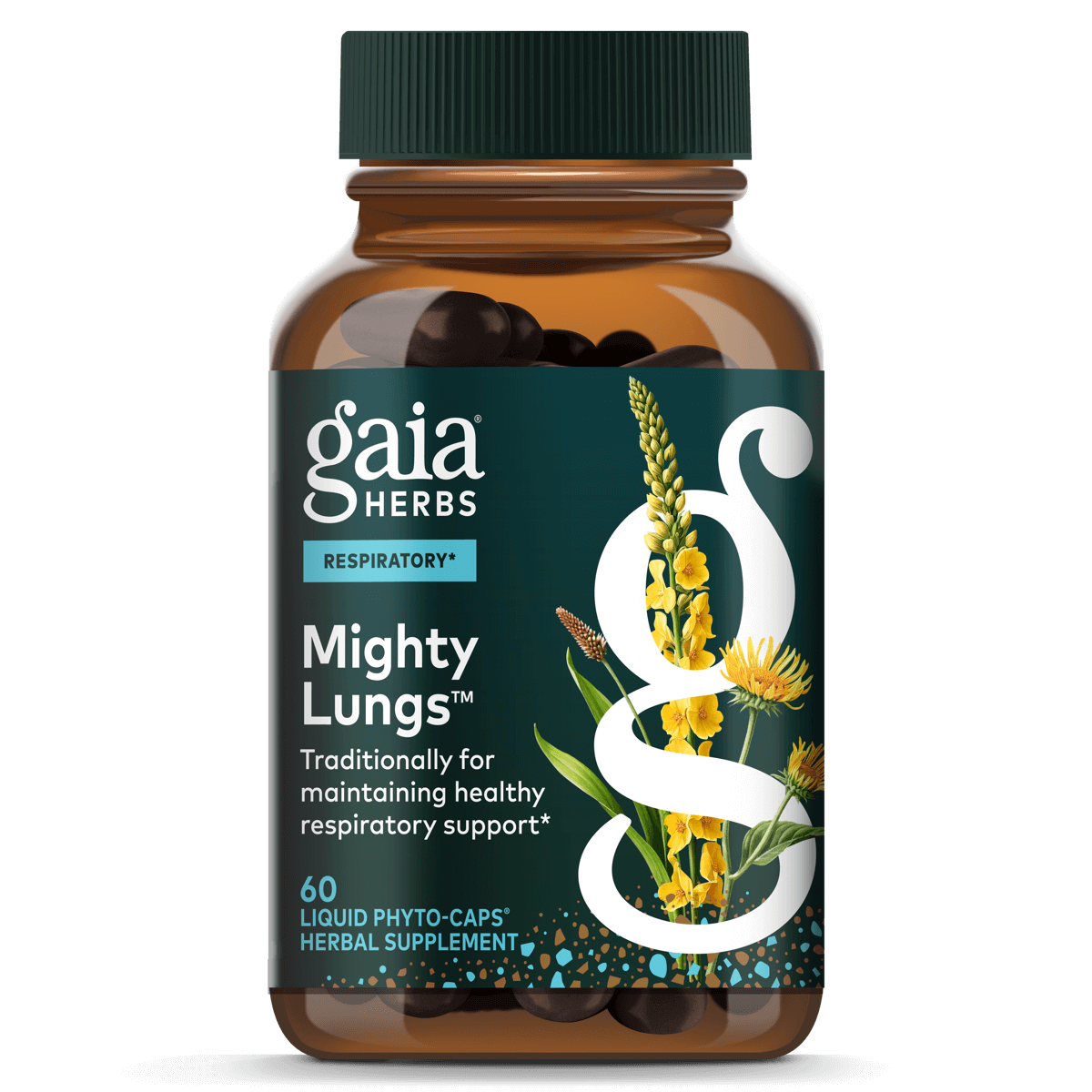 Gaia Herbs Mighty Lungs for Respiratory Support || 60 ct