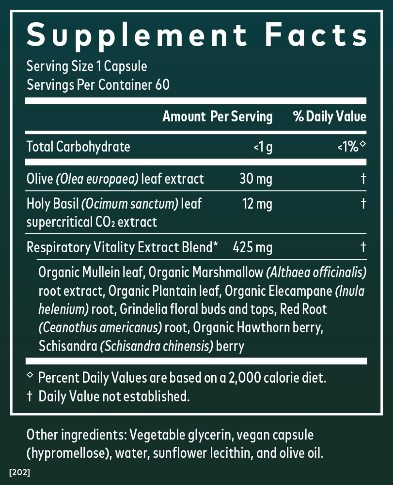 Might Lungs Supplement Facts Panel