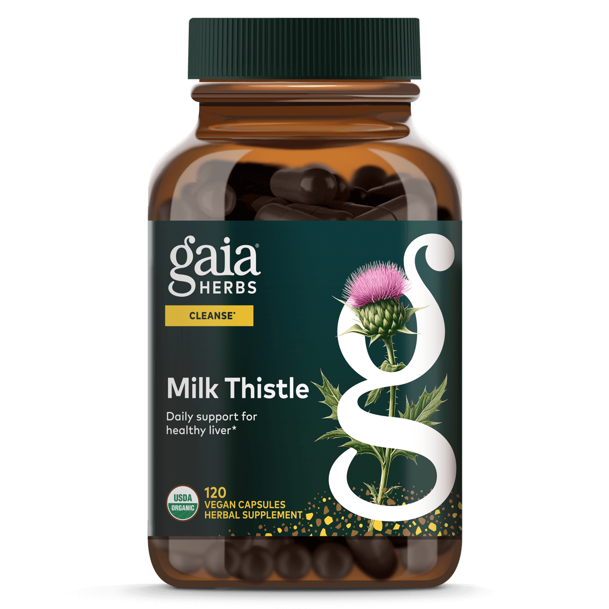 Gaia Herbs Milk Thistle Seed capsules for Liver & Cleanse Support || 120 ct