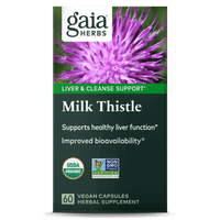 Gaia Herbs Milk Thistle capsules carton front || 60 ct