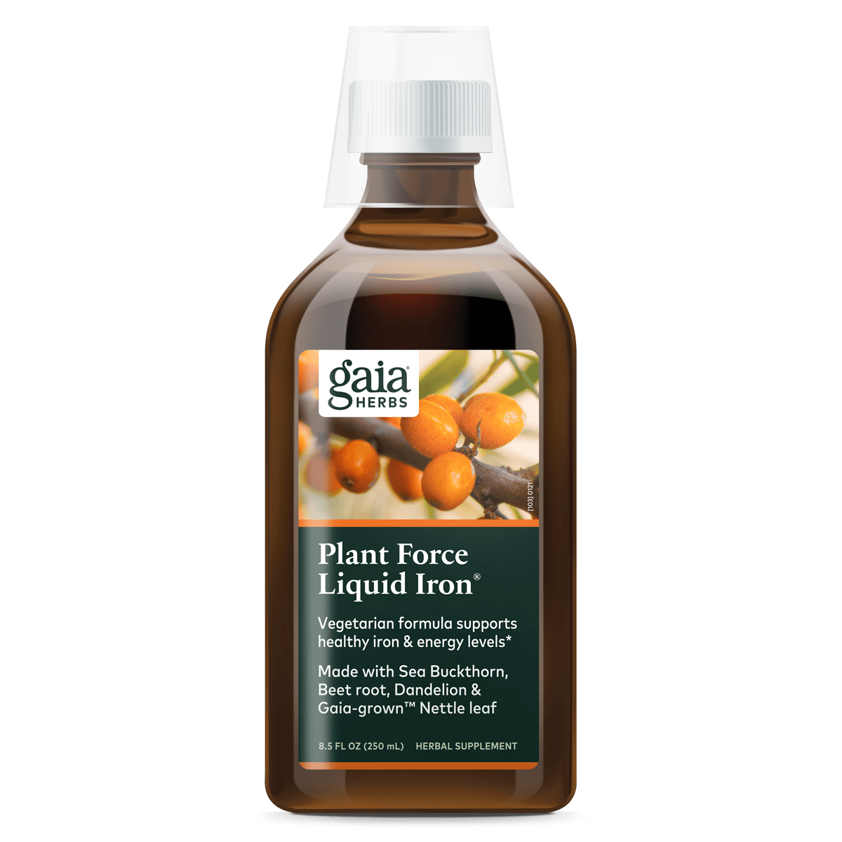 Gaia Herbs Plant Force Liquid Iron supplement for Energy Support || 8.5 oz