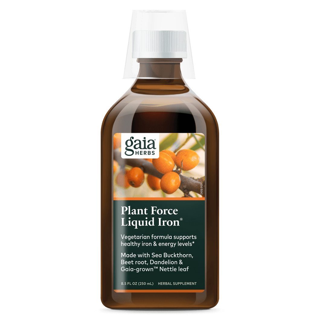 Gaia Herbs Plant Force Liquid Iron supplement for Energy Support || 8.5 oz