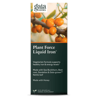 Gaia Herbs PlantForce Liquid Iron carton front || 16 oz