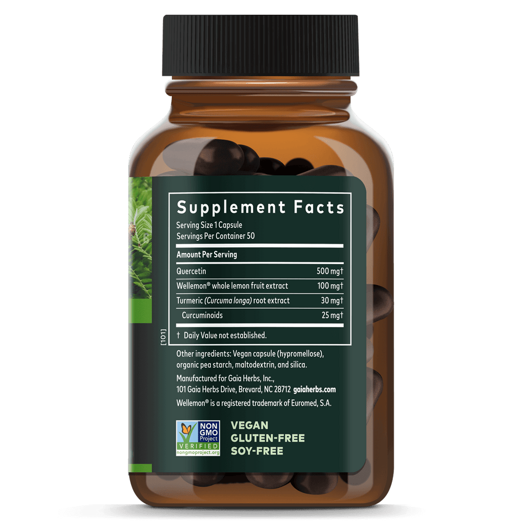 Quercetin Synergy Pills Turmeric, Lemon Extract Supports Wellness